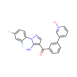 Nc1c(C(=O)c2cccc(-c3ccc[n+]([O-])c3)c2)cnn1-c1ccc(F)cc1F ZINC000013683065