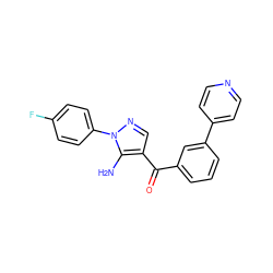 Nc1c(C(=O)c2cccc(-c3ccncc3)c2)cnn1-c1ccc(F)cc1 ZINC000012365482