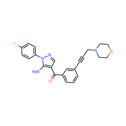 Nc1c(C(=O)c2cccc(C#CCN3CCOCC3)c2)cnn1-c1ccc(F)cc1 ZINC000028570771