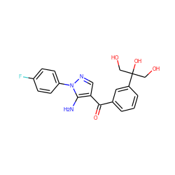 Nc1c(C(=O)c2cccc(C(O)(CO)CO)c2)cnn1-c1ccc(F)cc1 ZINC000013683098