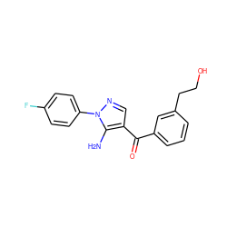 Nc1c(C(=O)c2cccc(CCO)c2)cnn1-c1ccc(F)cc1 ZINC000013683069