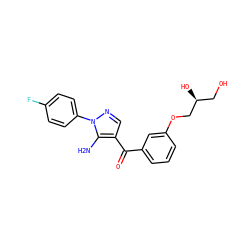 Nc1c(C(=O)c2cccc(OC[C@@H](O)CO)c2)cnn1-c1ccc(F)cc1 ZINC000013683106