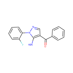 Nc1c(C(=O)c2ccccc2)cnn1-c1ccccc1F ZINC000013683002