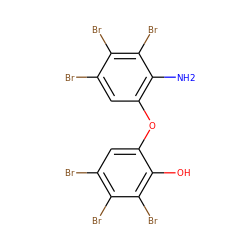 Nc1c(Oc2cc(Br)c(Br)c(Br)c2O)cc(Br)c(Br)c1Br ZINC000027560102