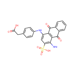 Nc1c(S(=O)(=O)O)cc(Nc2ccc(CC(=O)O)cc2)c2c1C(=O)c1ccccc1C2=O ZINC000045364997