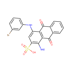 Nc1c(S(=O)(=O)O)cc(Nc2cccc(Br)c2)c2c1C(=O)c1ccccc1C2=O ZINC000066066274