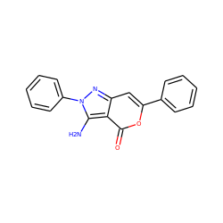 Nc1c2c(=O)oc(-c3ccccc3)cc2nn1-c1ccccc1 ZINC000000481594