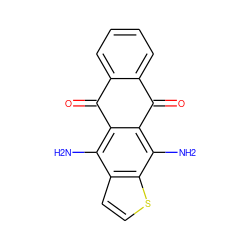 Nc1c2c(c(N)c3sccc13)C(=O)c1ccccc1C2=O ZINC000231365059