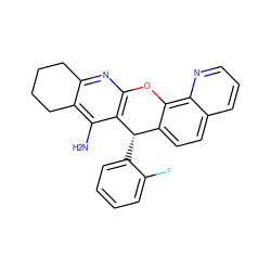 Nc1c2c(nc3c1[C@@H](c1ccccc1F)c1ccc4cccnc4c1O3)CCCC2 ZINC001772656727