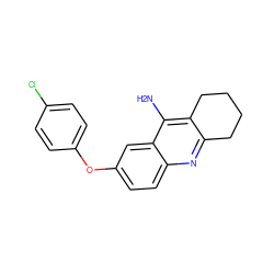 Nc1c2c(nc3ccc(Oc4ccc(Cl)cc4)cc13)CCCC2 ZINC000045196367