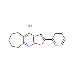 Nc1c2c(nc3oc(-c4ccccc4)cc13)CCCCC2 ZINC000073196664