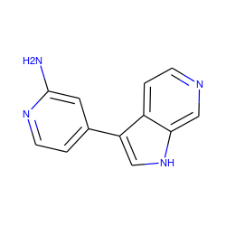 Nc1cc(-c2c[nH]c3cnccc23)ccn1 ZINC000143032455