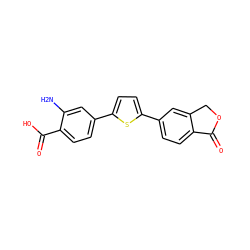 Nc1cc(-c2ccc(-c3ccc4c(c3)COC4=O)s2)ccc1C(=O)O ZINC000653692109