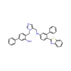 Nc1cc(-c2ccccc2)ccc1Cn1cncc1CNc1ccc(-c2nc3ccccc3s2)c(-c2ccccc2)c1 ZINC000043208281