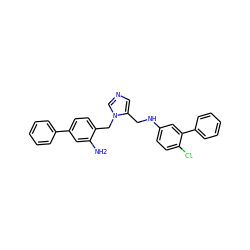 Nc1cc(-c2ccccc2)ccc1Cn1cncc1CNc1ccc(Cl)c(-c2ccccc2)c1 ZINC000040974066