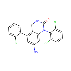 Nc1cc(-c2ccccc2Cl)c2c(c1)N(c1c(Cl)cccc1Cl)C(=O)NC2 ZINC000014962900