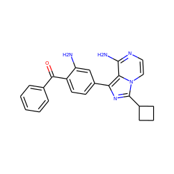 Nc1cc(-c2nc(C3CCC3)n3ccnc(N)c23)ccc1C(=O)c1ccccc1 ZINC000068153248