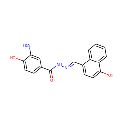 Nc1cc(C(=O)N/N=C/c2ccc(O)c3ccccc23)ccc1O ZINC000013864064