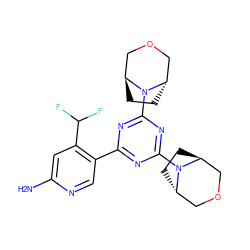 Nc1cc(C(F)F)c(-c2nc(N3[C@H]4CC[C@H]3COC4)nc(N3[C@H]4CC[C@H]3COC4)n2)cn1 ZINC000575447861