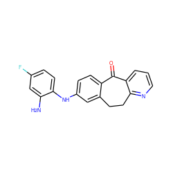 Nc1cc(F)ccc1Nc1ccc2c(c1)CCc1ncccc1C2=O ZINC000040913575