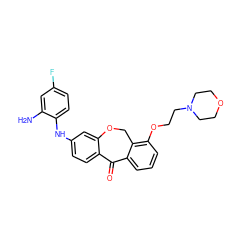 Nc1cc(F)ccc1Nc1ccc2c(c1)OCc1c(OCCN3CCOCC3)cccc1C2=O ZINC000103293009