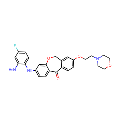 Nc1cc(F)ccc1Nc1ccc2c(c1)OCc1cc(OCCN3CCOCC3)ccc1C2=O ZINC000103273365