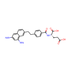 Nc1cc(N)c2cc(CCc3ccc(C(=O)N[C@@H](CCC(=O)O)C(=O)O)cc3)ccc2c1 ZINC000026969757