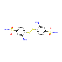 Nc1cc(S(N)(=O)=O)ccc1SSc1ccc(S(N)(=O)=O)cc1N ZINC000003954156