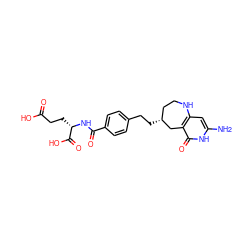 Nc1cc2c(c(=O)[nH]1)C[C@H](CCc1ccc(C(=O)N[C@@H](CCC(=O)O)C(=O)O)cc1)CCN2 ZINC000027522510