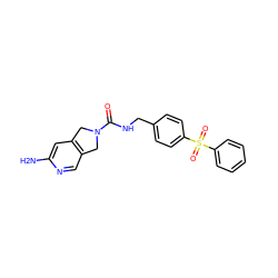 Nc1cc2c(cn1)CN(C(=O)NCc1ccc(S(=O)(=O)c3ccccc3)cc1)C2 ZINC000096283111