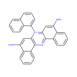 Nc1cc2c(nc3c4ccccc4c(N)cc3[n+]2-c2cccc3ccccc23)c2ccccc12 ZINC000003953839