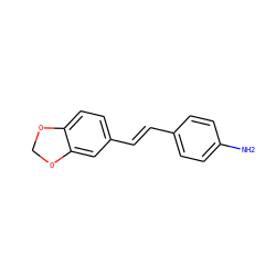 Nc1ccc(/C=C/c2ccc3c(c2)OCO3)cc1 ZINC000053314141