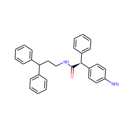 Nc1ccc([C@@H](C(=O)NCCC(c2ccccc2)c2ccccc2)c2ccccc2)cc1 ZINC000040918104