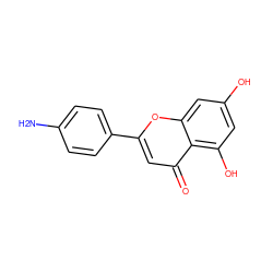 Nc1ccc(-c2cc(=O)c3c(O)cc(O)cc3o2)cc1 ZINC000013820386