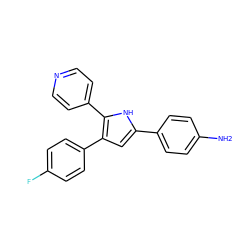 Nc1ccc(-c2cc(-c3ccc(F)cc3)c(-c3ccncc3)[nH]2)cc1 ZINC000000010115