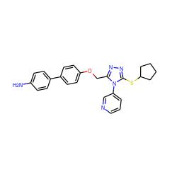 Nc1ccc(-c2ccc(OCc3nnc(SC4CCCC4)n3-c3cccnc3)cc2)cc1 ZINC000095593816