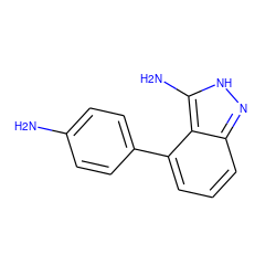 Nc1ccc(-c2cccc3n[nH]c(N)c23)cc1 ZINC000035324130