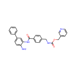 Nc1ccc(-c2ccccc2)cc1NC(=O)c1ccc(CNC(=O)OCc2cccnc2)cc1 ZINC000029038989