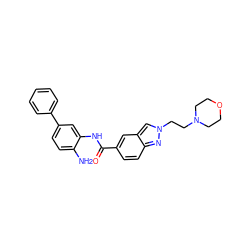 Nc1ccc(-c2ccccc2)cc1NC(=O)c1ccc2nn(CCN3CCOCC3)cc2c1 ZINC000144489506