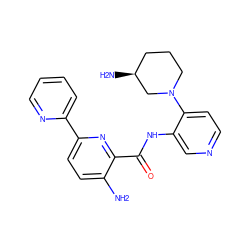 Nc1ccc(-c2ccccn2)nc1C(=O)Nc1cnccc1N1CCC[C@H](N)C1 ZINC000103236834