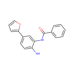 Nc1ccc(-c2ccco2)cc1NC(=O)c1ccccc1 ZINC000049088307