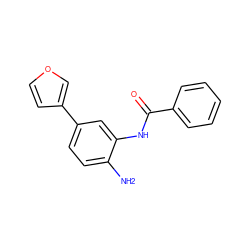 Nc1ccc(-c2ccoc2)cc1NC(=O)c1ccccc1 ZINC000049069450