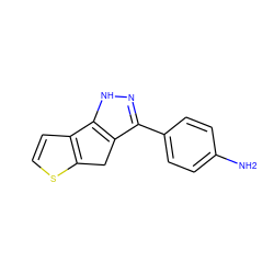 Nc1ccc(-c2n[nH]c3c2Cc2sccc2-3)cc1 ZINC000205826703