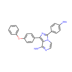 Nc1ccc(-c2nc(-c3ccc(Oc4ccccc4)cc3)c3c(N)nccn23)cc1 ZINC000096168182