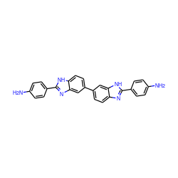 Nc1ccc(-c2nc3cc(-c4ccc5nc(-c6ccc(N)cc6)[nH]c5c4)ccc3[nH]2)cc1 ZINC000006142631