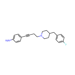 Nc1ccc(C#CCCN2CCC(Cc3ccc(F)cc3)CC2)cc1 ZINC000013798584