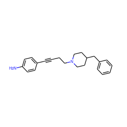 Nc1ccc(C#CCCN2CCC(Cc3ccccc3)CC2)cc1 ZINC000003827651