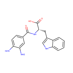 Nc1ccc(C(=O)N[C@@H](Cc2c[nH]c3ccccc23)C(=O)O)cc1N ZINC000299863939