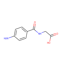 Nc1ccc(C(=O)NCC(=O)O)cc1 ZINC000000119344