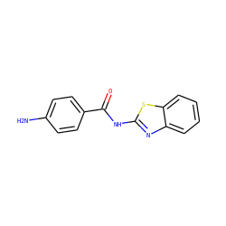 Nc1ccc(C(=O)Nc2nc3ccccc3s2)cc1 ZINC000000192904